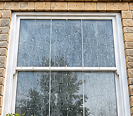 Sash window before cleaning